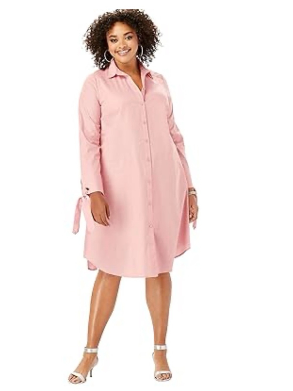 NWOT Roamans PINK Womens Plus Size Tie-Sleeve
Kate Shirtdress